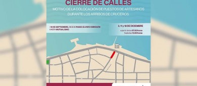 Cierre parcial del malecón para la colocación de puestos de artesanos durante arribos de cruceros