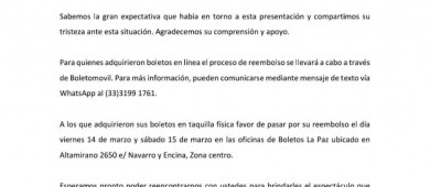 Cancelan concierto de Banda El Recodo en La Paz