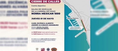 Anuncian cierre parcial en la circulación por carrera NORRA Mexican 1000