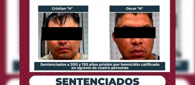 Sentencian a 200 y 150 años de prisión a los culpables del homicidio de 4 personas
