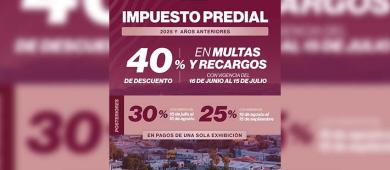 Arranca el programa temporal de descuento en predial, aplicable en multas y recargos