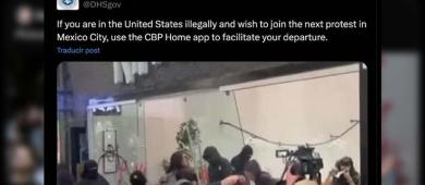 Estados Unidos aprovecha marcha contra la gentrificación en CDMX para pedir a migrantes mexi-canos que se autodeporten