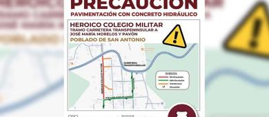 Arranca la pavimentación de la calle Heroico Colegio Militar en San Antonio