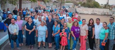 Entrega Edith Aguilar siete obras de pavimentación en el centro de Santa Rosalía