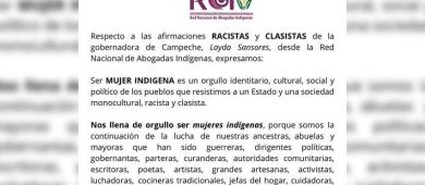 Exigen disculpa pública a Layda Sansores por discurso racista contra mujeres indígenas