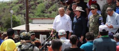 Recorre gobernador Castro Cosío zonas afectadas en San Ignacio y reitera apoyo total a las familias