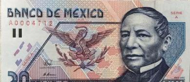 Retiran billetes de $20 con imagen de Benito Juárez