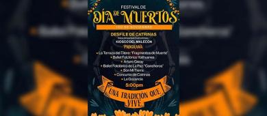 Este sábado se realizará el Festival de Día de Muertos en el kiosco del malecón