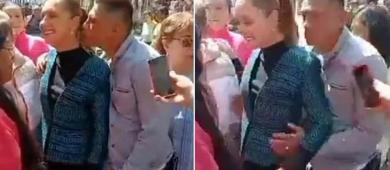 Sheinbaum es acosada por un hombre cerca de Palacio Nacional