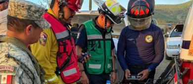 Atendieron bomberos de La Paz incendio en palmar de playa San Pedrito