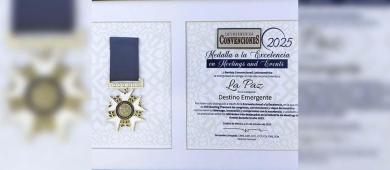 Por segundo año consecutivo La Paz es reconocida como “Mejor Destino Emergente en Meetings & Events”