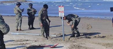 Plantan letrero de EU en costas de México; Semar retira señalamiento en Matamoros