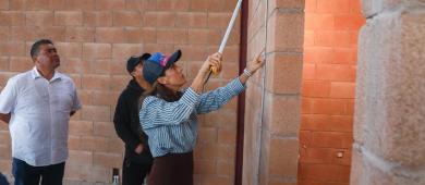 Al 80% la construcción del gimnasio de box y la cancha de fútbol en Villas de Guadalupe