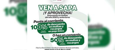 31 de marzo, último día para el máximo descuento de OOMSAPAS La Paz en multas y recargos