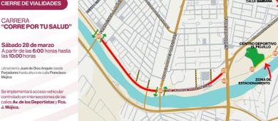 Este viernes, sábado y domingo habrá diversos cierres viales en la ciudad capital